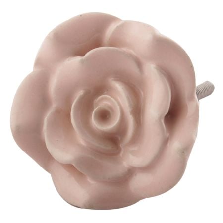 Baby Pink Rose Ceramic Flower Wardrobe Knobs Online